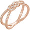 Diamond Knot Comfort-Fit Ring, 14k Rose Gold (1/5 Ctw, Color G-H, Clarity I1 ), Size 7