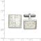 Stainless Steel Polished Mother Of Pearl Cuff Links, 20.6MMX17.09MM