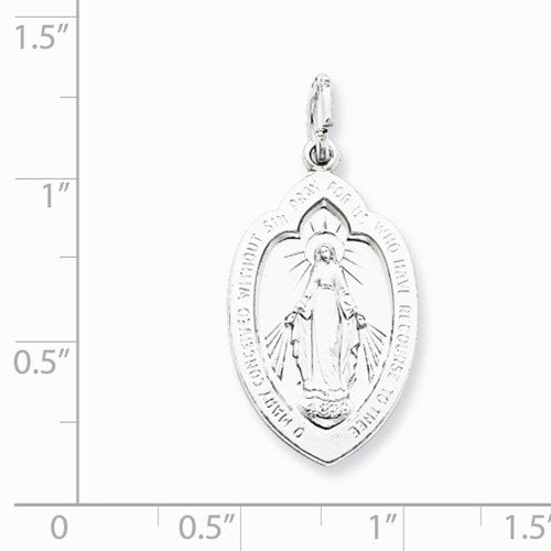 Sterling Silver Antiqued Miraculous Medal (26X13MM)