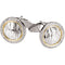 Diamond Elephant Skin Embossed Cuff Links, Sterling Silver, 14k Yellow Gold (.50 Ctw, GH Color, Clarity I1 )