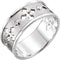 Platinum Pierced Cross Bead-Blast Band, Size 7.5