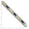 Men's Stainless Steel 10mm Black IP-Plated Wire and 14k Yellow Gold Bracelet, 8.5"