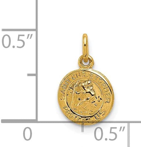 14k Yellow Gold St. Christopher Medal Pendant (14X8 MM)