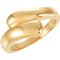 7mm 14k Yellow Gold Sculptured Bypass Ring, Size 6 to7