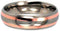 Rose Gold Inlay 6mm Comfort Fit Titanium Wedding Band, Size 9.75