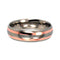 Rose Gold Inlay 6mm Comfort Fit Titanium Wedding Band