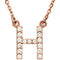 14k Rose Gold Diamond Initial 'H' 1/6 Cttw Necklace, 16" (GH Color, I1 Clarity)