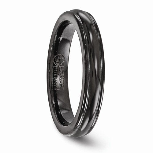 Black Ti Collection 4mm Domed Comfort-Fit Titanium Band