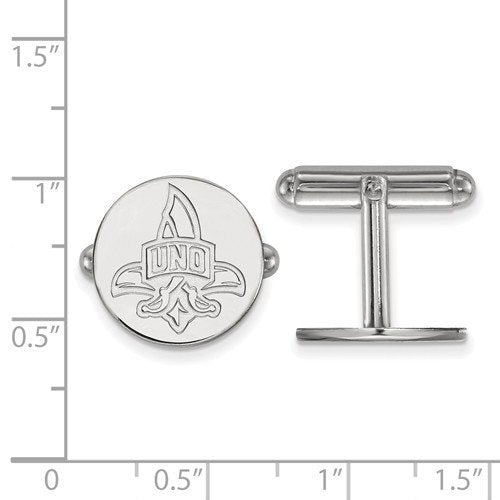 Rhodium-Plated Sterling Silver, University Of New Orleans Cuff Links, 15MM