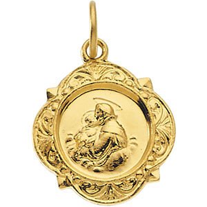 14k Yellow Gold St. Anthony Medal (12.14x12.09 MM)