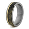 Buckeye Burl Wood, Bronze Pinstripe 7.5mm Comfort-Fit Titanium Brushed Band