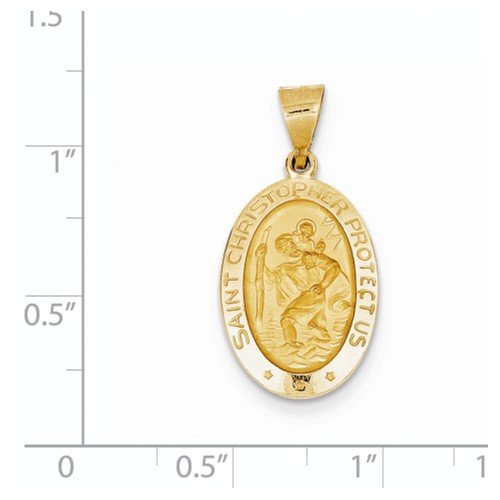 14k Yellow Gold St. Christopher Medal Pendant (22X14MM)