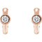 Diamond J-Hoop Earrings, 14k Rose Gold (0.2 Ctw, G-H Color, I1 Clarity)