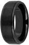 Men's Black Ceramic 8mm Comfort-Fit Pipe Edge Band, Size 11