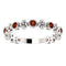 Platinum Genuine Mozambique Garnet Beaded Ring