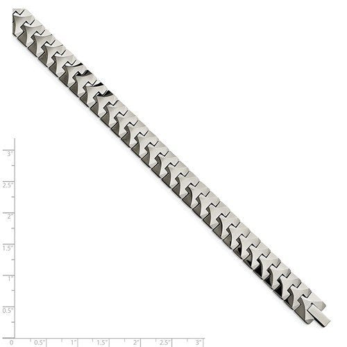 Men's Polished Tungsten 9mm Bracelet, 8.75"