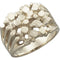 10kt White Gold Mens Nugget Ring, Size 10.25