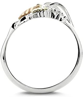 The Men's Jewelry Store (for HER) Black Hills Gold Cocktail Ring, Sterling Silver, 12k Green Gold and 12k Pink Gold, Size 8.75