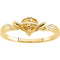 Cross Heart 14k Yellow Gold Ring