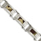 Men's Stainless Steel Satin with Brown Camo Fabric Inlay Link Bracelet, 8.5"