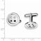 Rhodium-Plated Sterling Silver Button Cuff Links, 17MM