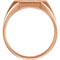 Men's Brushed Satin Signet Ring, 10k Rose Gold (16X14MM)