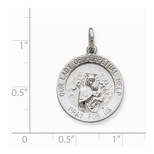 Sterling Silver Our Lady of Perpetual Help Medal (26X18MM)