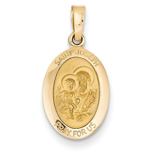 14k Yellow Gold St. Joseph Medal Charm (22X11MM)