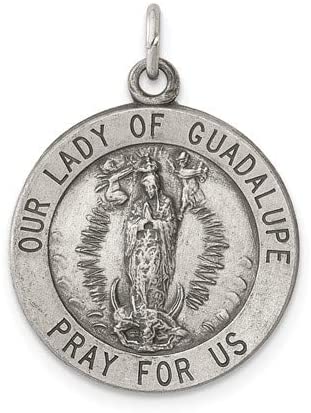 Sterling Silver Our Lady of Guadalupe Medal (25X17MM)