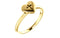 Heart with Cross 14k Yellow Gold Slim Profile Ring