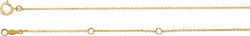 14k Yellow Gold Filled 1mm Solid Cable Chain Bracelet, 7"