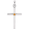 Platinum Citrine Inset Cross Pendant (22.65x11.4MM)