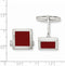 Sterling Silver Red Agate Square Cuff Links