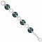 Black Ti, Sterling Silver Anodized Blue-Green 21mm Link Bracelet, 8"