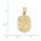 14k Yellow Gold Saint Michael Badge Medal Charm Pendant (27X15 MM)