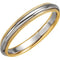 14k White and Yellow Gold Slim-Profile Milgrain 3.5mm Comfort-Fit Band,