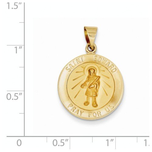 14k Yellow Gold St. Edward Medal Pendant (21X19MM)