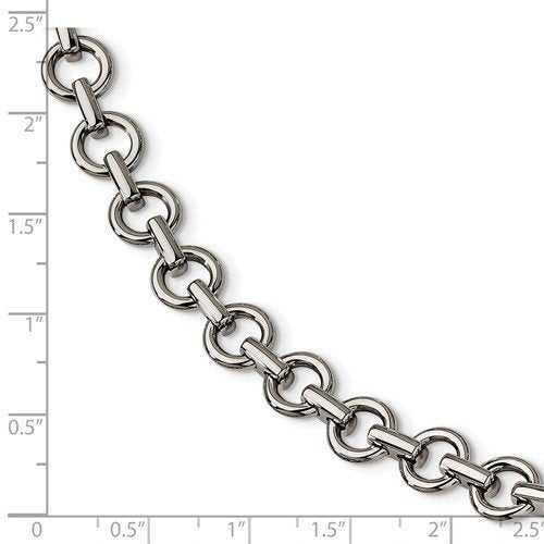 Men's Polished Stainless Steel 9mm Links Bracelet, 8.25"