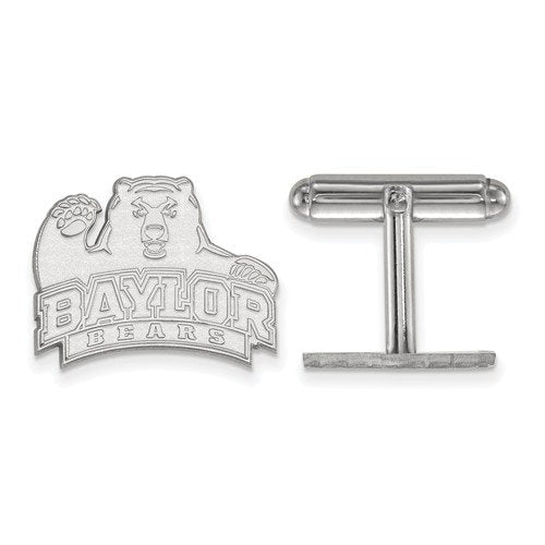 Rhodium-Plated Sterling Silver, Baylor University Cuff Links, 17X20MM
