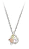 Ave 369 Synthetic White Spinel April Birthstone Pendant Necklace, Sterling Silver, 12k Rose and Green Black Hills Gold