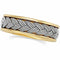 7mm 14k Yellow and White Gold Two-Tone Handwoven Comfort-Fit Band, Size 5.5