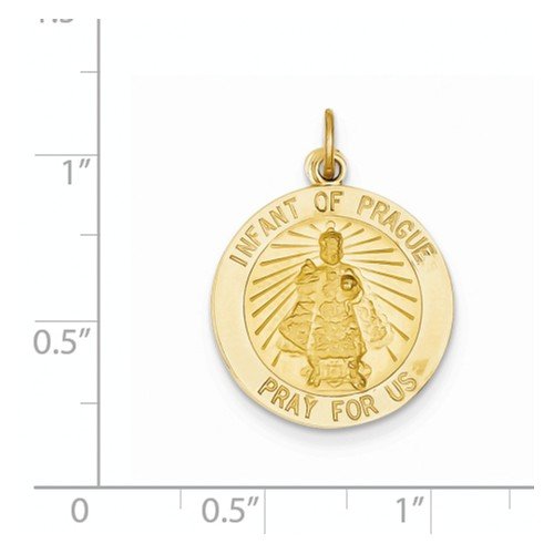 14k Yellow Gold Infant Of Prague Medal Charm (25X19MM)