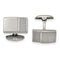 Stainless Steel Satin-Brushed, Textured Rectangle Cuff Links