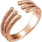 Granulated Bead Negative Space Ring, 14k Rose Gold