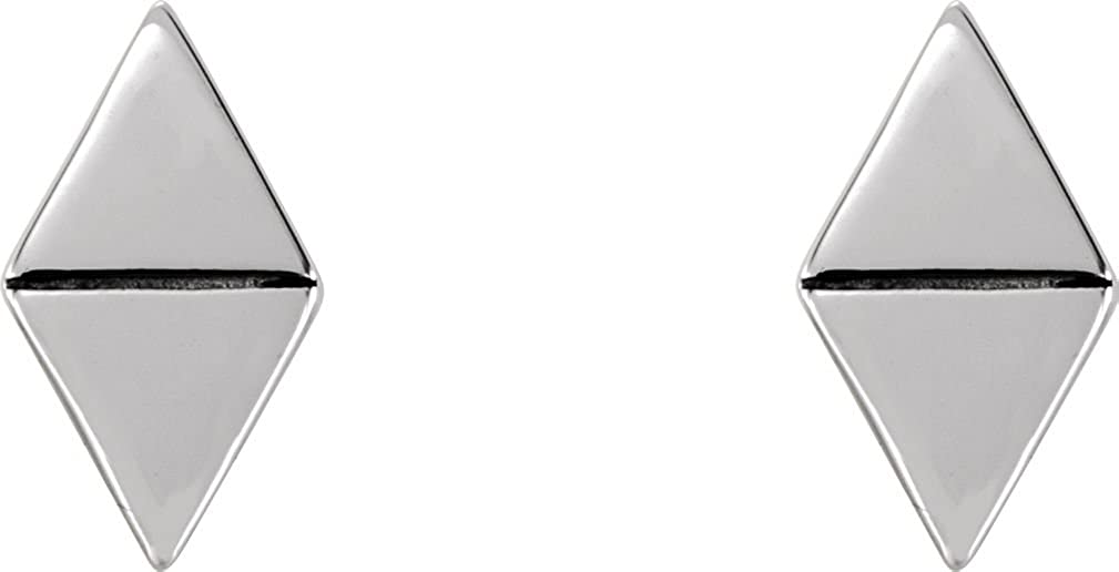 Platinum Geometric Triangle Stud Earrings