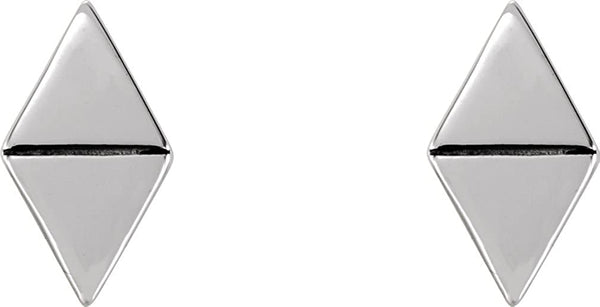 Platinum Geometric Triangle Stud Earrings