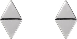 Geometric Triangle Stud Earrings, Rhodium-Plated 14k White Gold