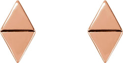 Geometric Triangle Stud Earrings, 14k Rose Gold