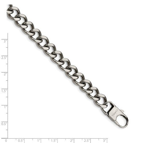 Men's Polished Stainless Steel 8mm Bracelet, 8.5"