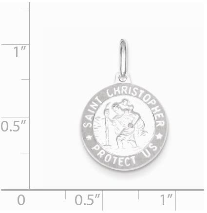 Sterling Silver Saint Christopher Medal Pendant (23X15 MM)